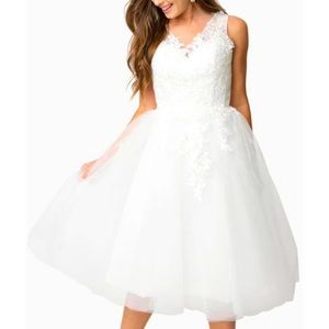 1950 vintage Monte Carlo Tulle Mesh Wedding Dress, XS by Unique Vintage